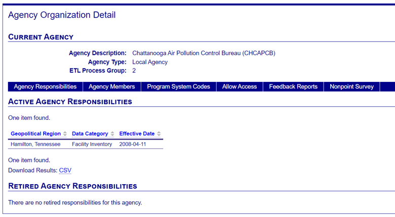 What the landing page should look like after clicking on the View 
                                        Agency link. It is the Agnecy Organization Detail Page.